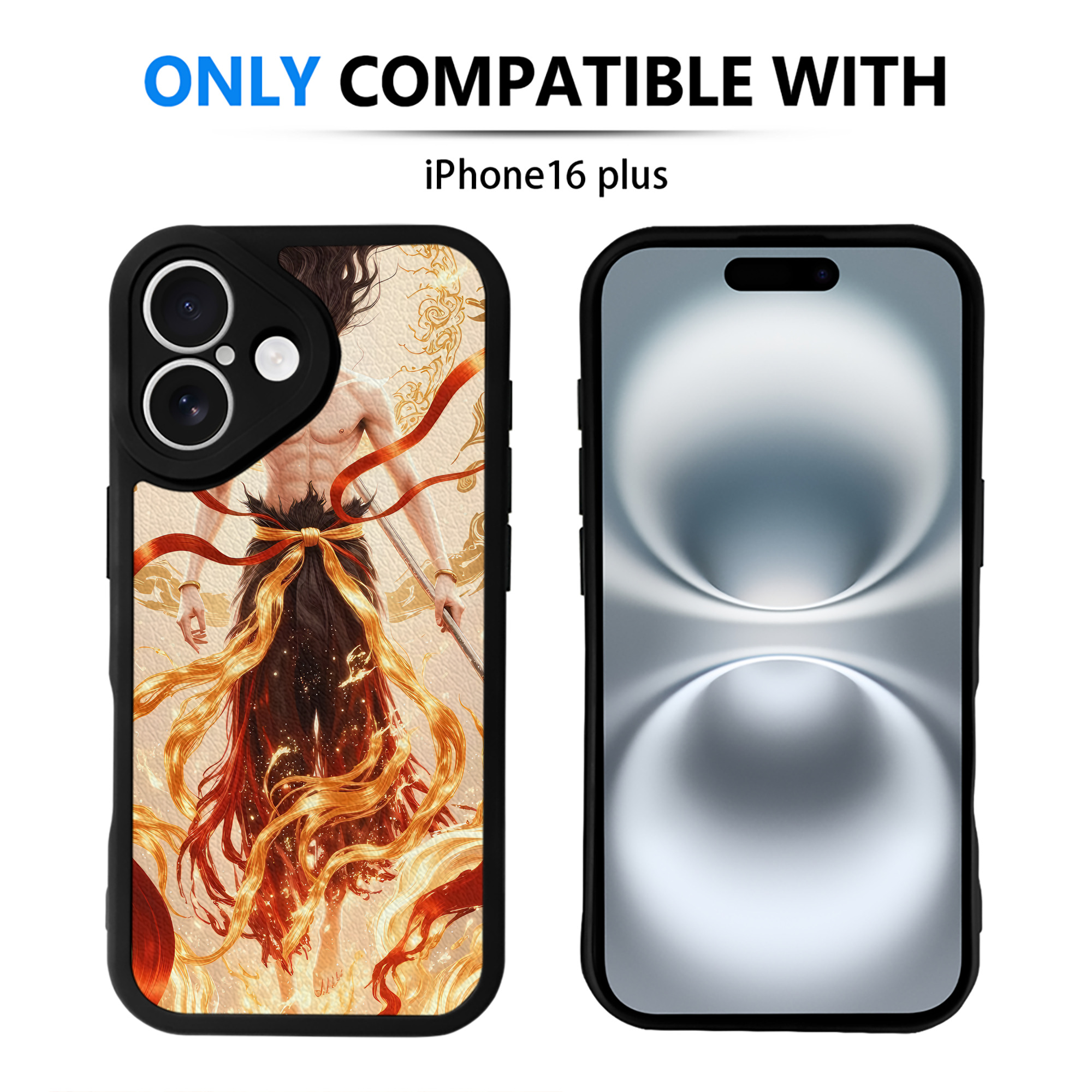 （画像用） Ne Zha 2 ナタ 魔童の大暴れ 【iPhone 16シリーズ対応】シリコンスマホケース（レザー調） 材質：シリコン